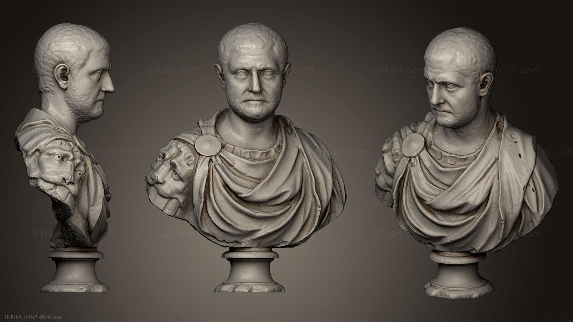 Бюсты и головы античные и исторические (Мужской портрет, BUSTA_0452) 3D модель для ЧПУ станка